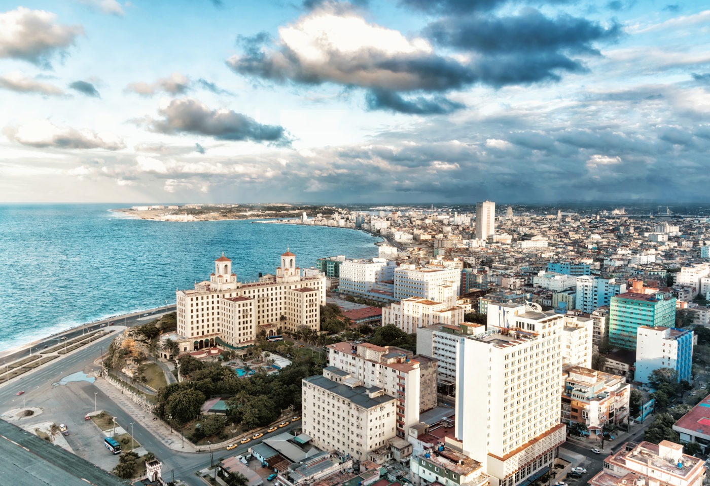 Aerial view of Malecon, Havana, Cuba